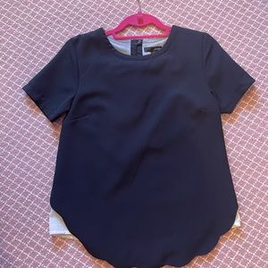 Bloomingdales aqua black top